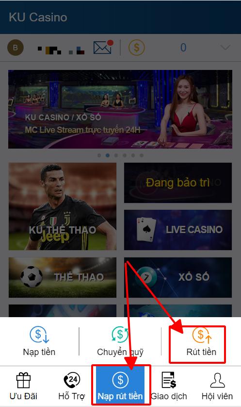 Cách rút tiền Ku casino trong vòng 1 nốt nhạc