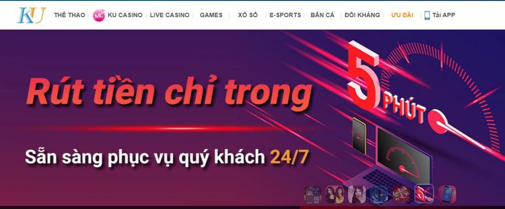 Hệ thống nạp rút tiền nhanh chóng tại Ku Casino