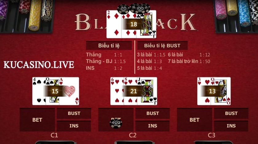 Chơi bài xì dách online ăn tiền thật tại sảnh KU Casino