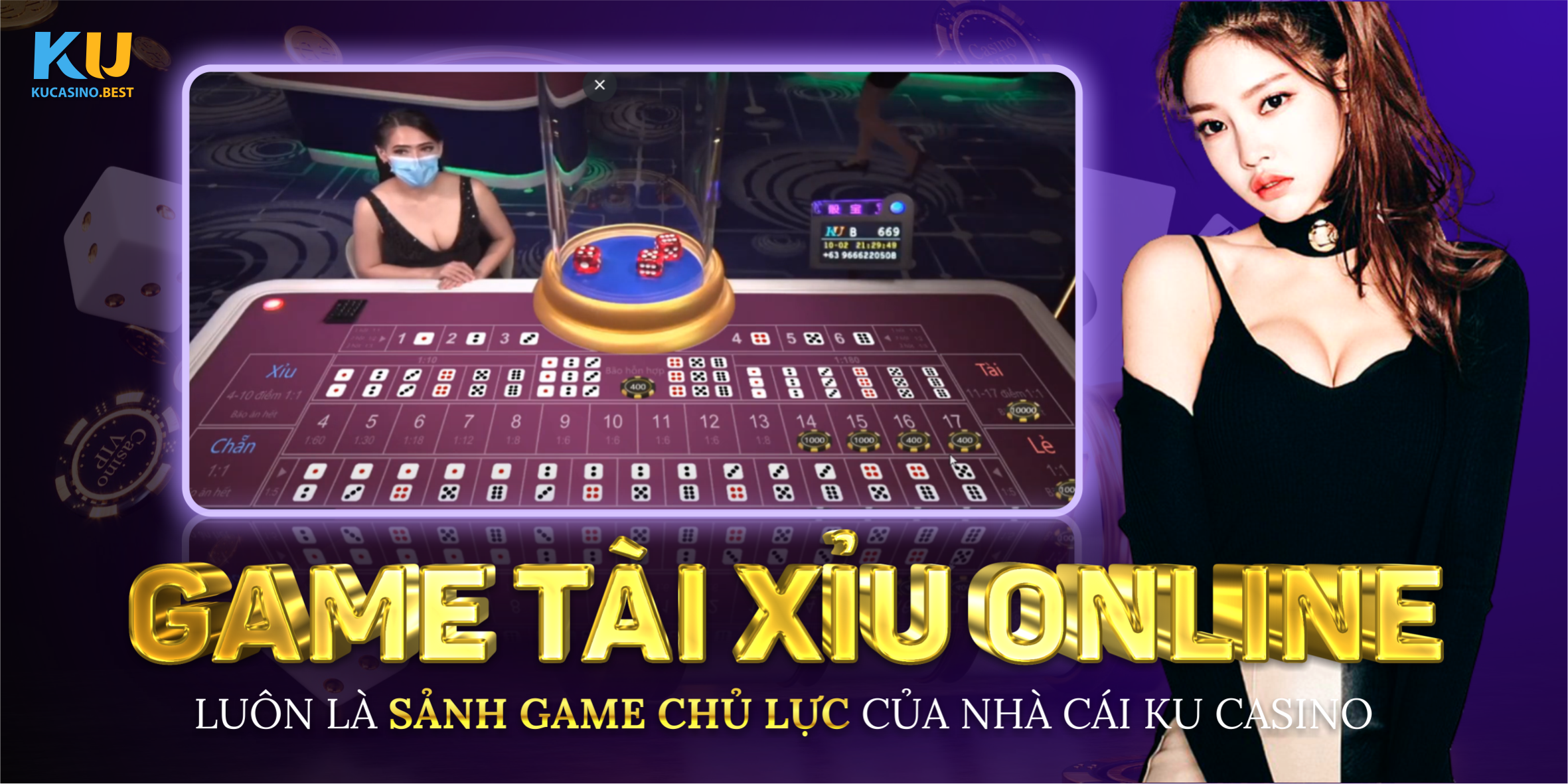 Game tài xỉu online luôn là sảnh game chủ lực của nhà cái Ku Casino